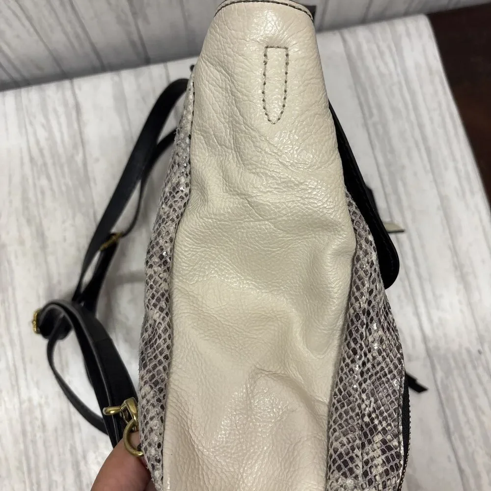 Fossil Snake Print Leather Amelia Bag Backpack